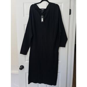 Banana Republic Lenzing Ecovero Serene Sweater dress Black 2X Off Shoulder NWT